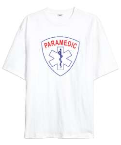 Paramedic, 112, Acil Tıp Teknisyeni, Paramedik V1 Beyaz Oversize Unisex Tişört