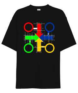 Parchis Board Siyah Oversize Unisex Tişört