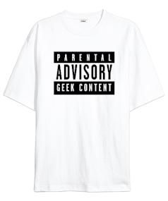 Parental Advisory Geek Content Oversize Unisex Tişört