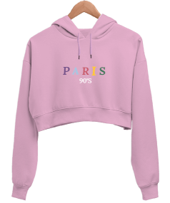 PARIS 90s Kadın Crop Hoodie Kapüşonlu Sweatshirt