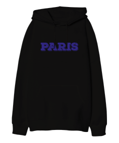 Paris Oversize Unisex Kapüşonlu Sweatshirt