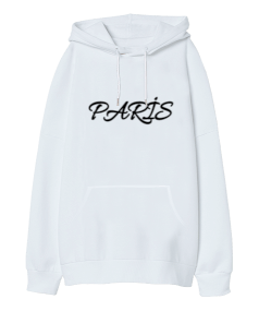 Paris Oversize Unisex Kapüşonlu Sweatshirt