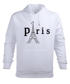 paris yazılı Erkek Kapüşonlu Hoodie Sweatshirt