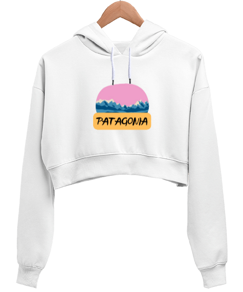 PATAGONIA Beyaz Kadın Crop Hoodie Kapüşonlu Sweatshirt