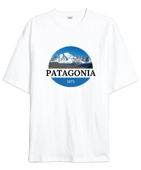 PATAGONIA Beyaz Oversize Unisex Tişört