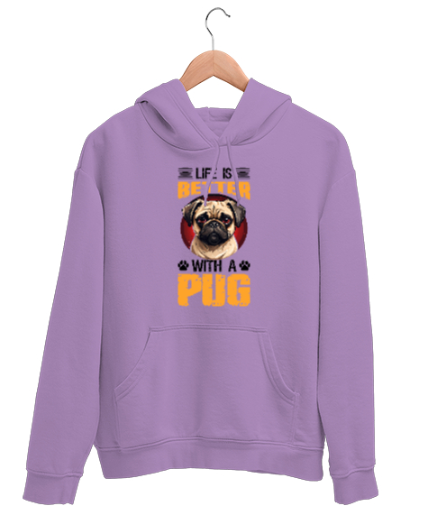 Tisho - Patilerle Dünya Daha Güzel - Sevimli Köpek - Sweet Dog Lila Unisex Kapşonlu Sweatshirt