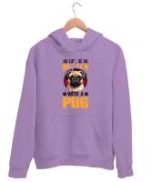 Patilerle Dünya Daha Güzel - Sevimli Köpek - Sweet Dog Lila Unisex Kapşonlu Sweatshirt - Thumbnail