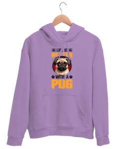 Patilerle Dünya Daha Güzel - Sevimli Köpek - Sweet Dog Lila Unisex Kapşonlu Sweatshirt