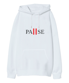 Pause Oversize Unisex Kapüşonlu Sweatshirt