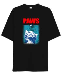 Paws - Kedi Siyah Oversize Unisex Tişört