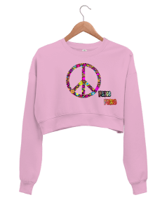 Peace Barış Özgür Kadın Crop Sweatshirt