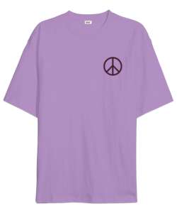 Peace Lila Oversize Unisex Tişört