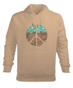 Peace Love Aşk Barış Doğa Erkek Kapüşonlu Hoodie Sweatshirt