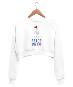 Peace One Day Kadın Crop Sweatshirt