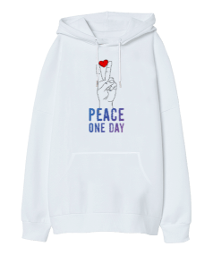 Peace One Day Oversize Unisex Kapüşonlu Sweatshirt