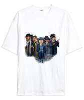 Peaky Blinders Beyaz Oversize Unisex Tişört - Thumbnail