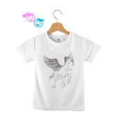 Pegasus - Kanatlı At - Çizim Beyaz Çocuk Unisex - Thumbnail