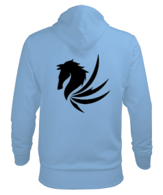 Pegasus Silüetli Buz Mavisi Erkek Hoodie Erkek Kapüşonlu Hoodie Sweatshirt