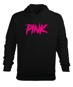 Pembe Erkek Kapüşonlu Hoodie Sweatshirt