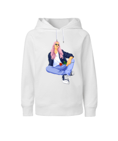 Pembe sacli kiz Çocuk Unisex Hoodie Kapüşonlu