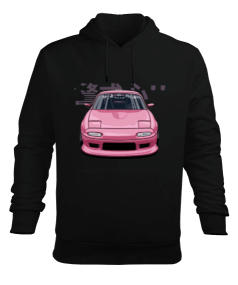 Pembe spor araba baskılı Erkek Kapüşonlu Hoodie Sweatshirt