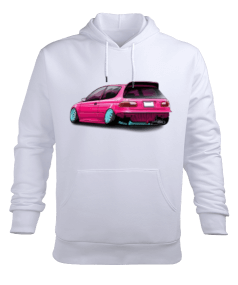 Pembe spor araba Erkek Kapüşonlu Hoodie Sweatshirt