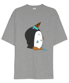 Penguen desenli tişört Oversize Unisex Tişört