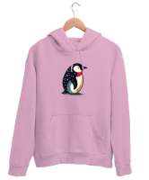 penguen Pembe Unisex Kapşonlu Sweatshirt - Thumbnail