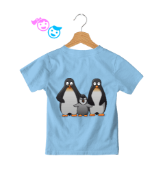 Penguen resimli bebek Çocuk Unisex