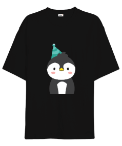 Penguenli Oversize Unisex Tişört