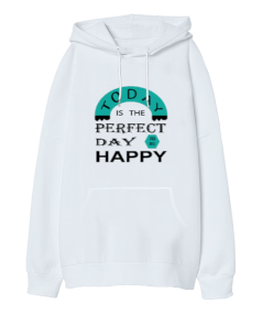 PERFECT DAY Oversize Unisex Kapüşonlu Sweatshirt