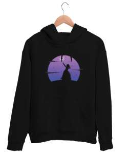 Peri Kızı ve Sihirli Asası - Yıldızlar Siyah Unisex Kapşonlu Sweatshirt