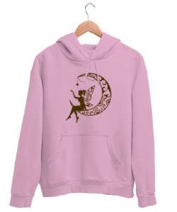 Peri ve Hilal Pembe Unisex Kapşonlu Sweatshirt