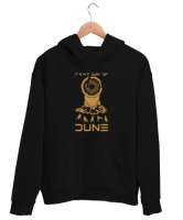 Periskop ve Kum Tepesi Figürü Siyah Unisex Kapşonlu Sweatshirt - Thumbnail