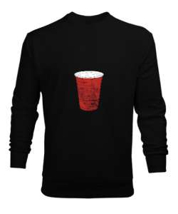 Pet Cup Özel Tasarım Siyah Erkek Sweatshirt