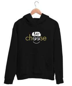 Peynir De - Say Cheese Siyah Unisex Kapşonlu Sweatshirt