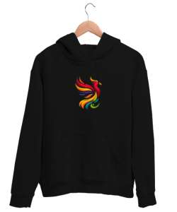 phoenix Siyah Unisex Kapşonlu Sweatshirt