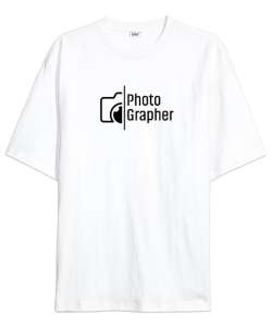 Photographer - Fotoğrafçı Beyaz Oversize Unisex Tişört