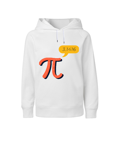 Pi 3.1416 Beyaz Çocuk Unisex Hoodie Kapüşonlu