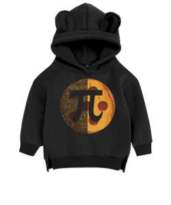 Pi Day Siyah Unisex Çocuk Ayı Hoodie Kapşonlu