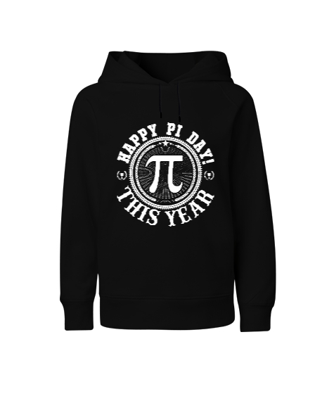 Pi Günü Sembolü Siyah Çocuk Unisex Hoodie Kapüşonlu