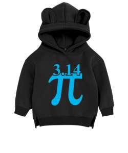 Pi günü Siyah Unisex Çocuk Ayı Hoodie Kapşonlu