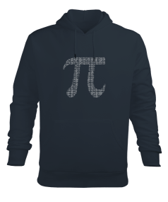 Pi Sayısı Desenli Matematik Füme Erkek Kapüşonlu Hoodie Sweatshirt