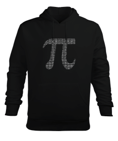 Pi Sayısı Desenli Matematik Siyah Erkek Kapüşonlu Hoodie Sweatshirt