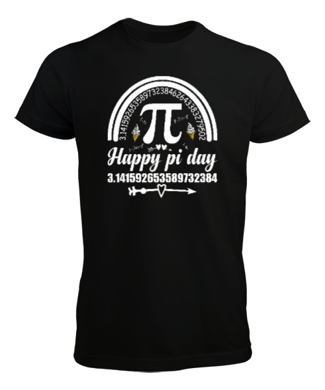 Pi Sayısı Happy Pi Day Siyah Erkek Tişört