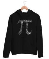 Pi Sayısı - Sembol - Pi Günü Siyah Unisex Kapşonlu Sweatshirt - Thumbnail