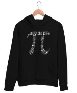 Pi Sayısı - Sembol - Pi Günü Siyah Unisex Kapşonlu Sweatshirt