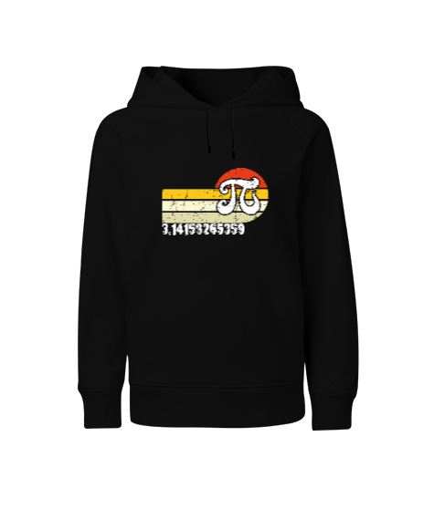 Pi Sembolü Siyah Çocuk Unisex Hoodie Kapüşonlu