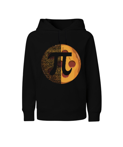 Pi Siyah Çocuk Unisex Hoodie Kapüşonlu