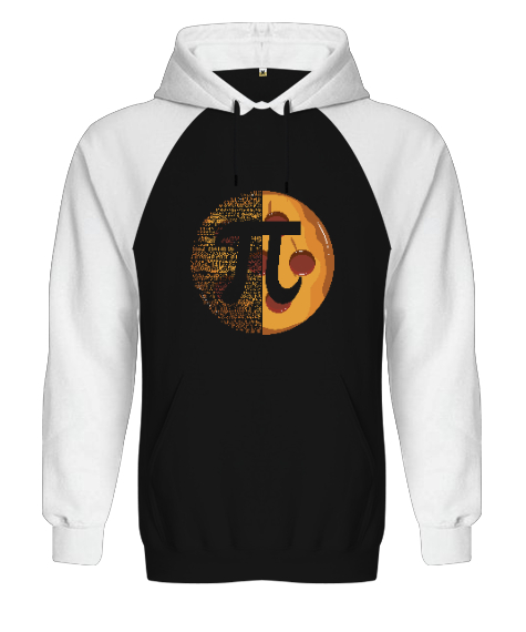 Pi Siyah/Beyaz Orjinal Reglan Hoodie Unisex Sweatshirt